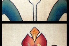 embroidered linen screen